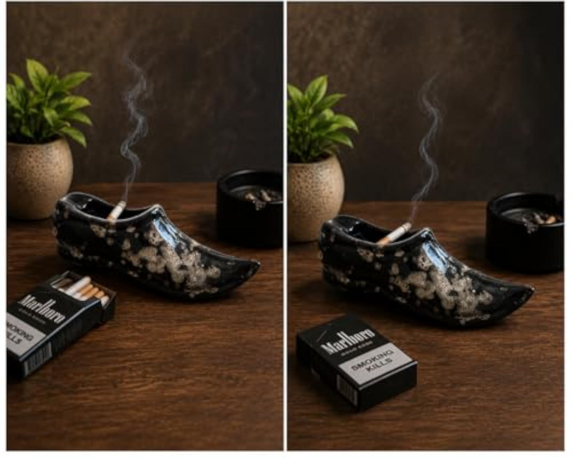 Ceramic Shoe Shaped Ashtray, Unique Design, Set of 2